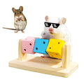 Hamster Chew Toy Wood Platform - Colorful Wooden Block for Small Animals Like Chinchilla, Gerbil, Guinea Pig, Rat, Chipmunk, Squirrel, Sugar Glider, Dwarf Hamster - Teeth Grinding, Exercise