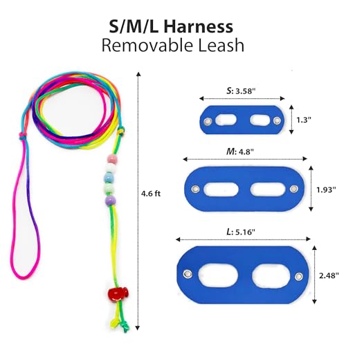 AIITLE Multi-Size Bearded Dragon Leash - Comfortable Adjustable Harness for Reptiles & Small Animals (Outdoor Walks, Pet Events), Blue - color: Blue