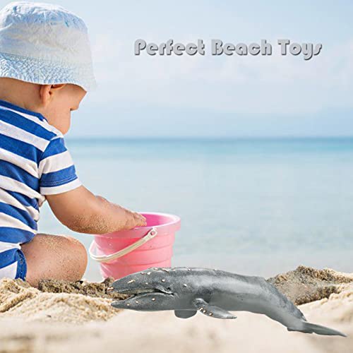 Gemini & Genius Sea Life Gray Whale, Large Grey Whale Realistic Wildlife Toy Replica Hand Painted Whale Figurine, Ocean Model Toy, Educational, Role Play, Swim, Bath and Collectors for Kids | Replica Hand Painted Whale Figurine, Ocean Model Toy, Education