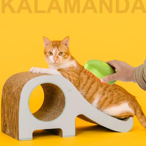 Cat Steam Brush, 3 in 1 Pet Steamy Brush, Silicone Grooming Comb with Steam, Pet Hair Remover Misting Comb for Indoor Cats Dogs(Mango Yellow/Green) - color: Mango Yellow/Green