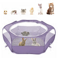 Pawaboo Small Animal Playpen with Zippered Cover, Purple | Portable pop-up pet tent for supervised rabbits, guinea pigs, chicks and kittens; water-resistant bottom and 3 metal rods - color: E-Purple