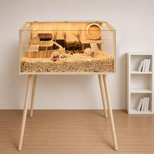 PROLEE Hamster Cage with Legs, Guinea Pig Cages Chew Proof, Hamster House, Hamster Cages and Habitats, Small Animal Cage, 40" L x 20" W x 47.5" H - size: 40.0"L x 20.0"W x 47.5"H