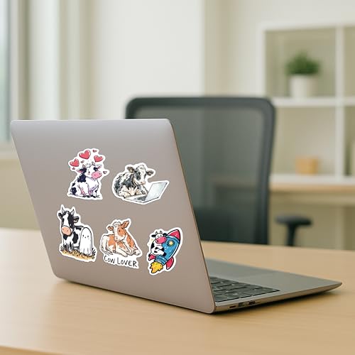 100 PCS Cow Stickers Pack – Waterproof Vinyl Decals for Water Bottles, Laptops, Phones, Notebook, Cars – Cool Vibrant Graphics for Cow Enthusiast - color: Cow