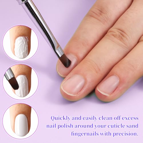 3Pcs Nail Art Clean Up Brushes Nail Brushes Cleaning Polish Mistakes | Cleaning Polish Mistakes on the Cuticles, Acetone Resistant Nail Brush, Fingernail Cleaning Brushes for Nail Art and Designs - color: Pink Black-3Pcs