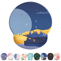 Mouse Pad with Wrist Rest, Comfortable Computer Mousepad with Gel Wrist Support Smooth Surface and Non-Slip PU Base for Pain Relief, Laptop, Office & Home (Moon Night) - color: Moon Night