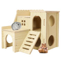 Uncle Yang Tiny Hamster Maze Wood House with Slide House | Hamster Hideout Cage Accessories, for Dwarf Gerbils and Mouse Mice Rat Other Small Animals(Only Suitable for Hamsters)