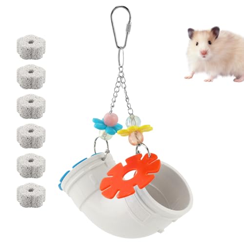 Rat Enrichment Toys, Wide Opening Rat Foraging Kit, Slow Feeder Hanging Fancy Mice Cage Accessories Puzzle Toy More Healthy, Easy-Clean Cage Accessories for Mice & Parrots