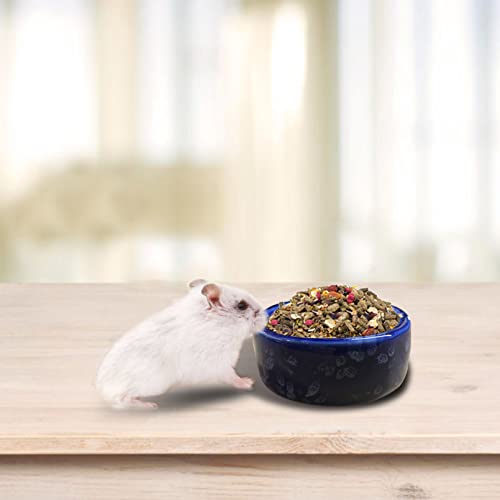 kathson 2 Pcs Hamster Food Bowl Guinea Pig Ceramic Water Bowl Small Animal Feeding Dish for Dwarf Hamster Gerbil Syrian Ferret Hedgehog Chinchilla Bunny (Navy)… - color: Navy, size: 2Pcs:S