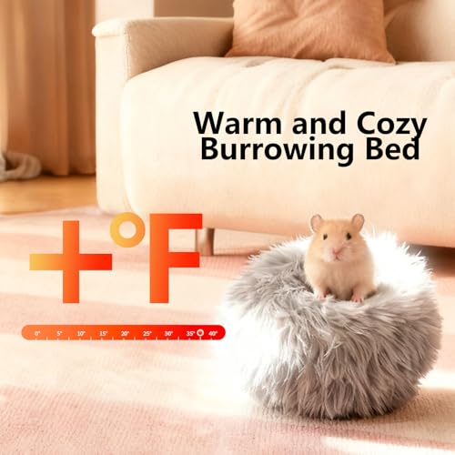 2-Pack Guinea Pig Carrier and Burrowing Bed, Portable Small Animal Cage with Clear Window, Plush and Fluffy Hideaway Pet Bed for Piggies, Hamster - color: Black