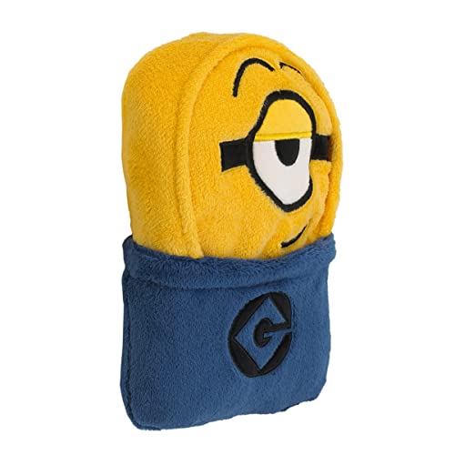 Illimuniation Lazy Minions Club Yellow, Blue and White, Minion Character Shaped Toddler Blanket - color: Lazy Minions Club Yellow, Blue and White