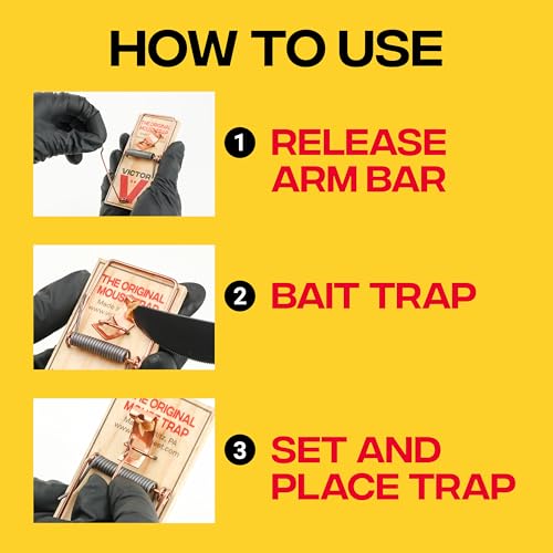 Victor Metal Pedal Sustainably Sourced FSC Wood Snap Mouse Trap - 4 Wooden Traps - M156 - Snap Traps for Mice - Reusable or Disposable Mouse Trap - style: 4 Traps