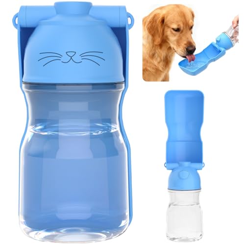 Amerisun Dog Water Bottle16.9 OZ Collapsible Leak-Proof Pet Water Bowl | Collapsible Water Bottle,Suitable for Dog, Cat, Puppy Guinea Pig Hamster & Bunny Ideal for Walking Hiking(A012B-blue) - color: A012B-blue