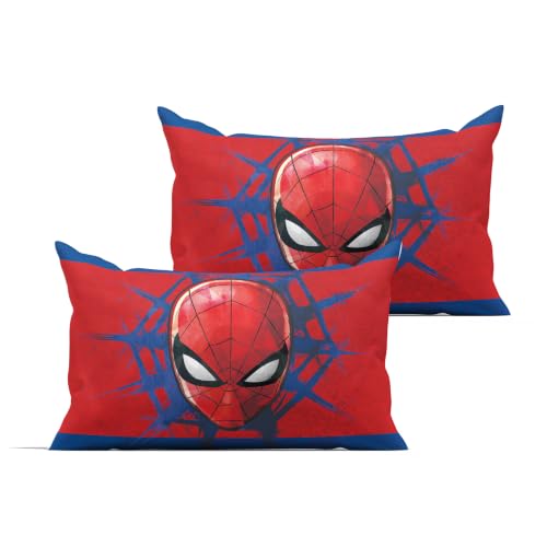 Northwest Marvel Spiderman Full Comforter Set 5 Piece Includes Reversible Comforter & Sheet Bedding Set Soft Fade Resistant Microfiber Officially Licensed - color: Spidey Drop Full