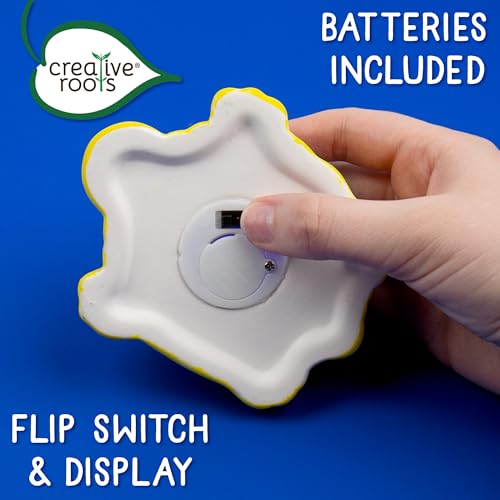 Creative Roots Mini Light Up Turtle Stepping Stone with Color-Changing LED, Acrylic Paints, and Paintbrush - Ceramic Craft Kit for Kids - style: Light Up Turtle
