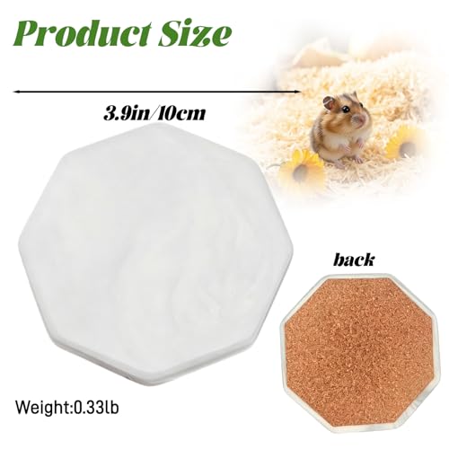 Hamster Cooling Ceramic Plate, Octagon Marble Pattern Cooling Bed for Small Animals, Summer Heat Relief Pad for Hamsters