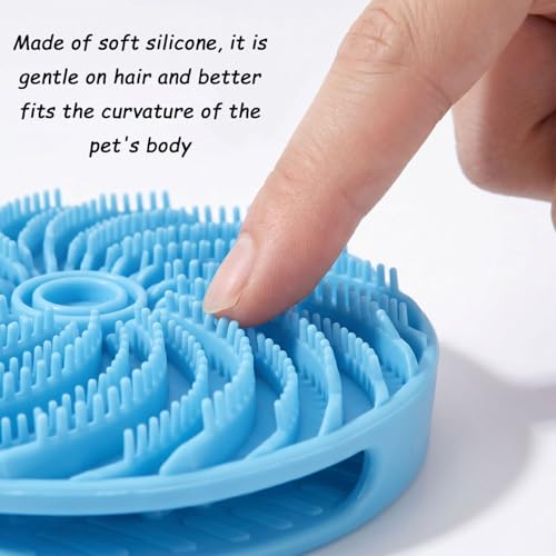 Dog Bath Brush Double-Sided Silicone Design | Dog Shampoo Brush, Gentle & Soft on Pet Skin, Suitable for Bathing, De-shedding & Massage