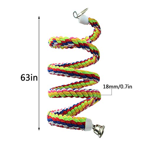 2pcs 63in Bird Perch Rope Bungee Bird Toy Pure Natural Parrot Cage Parrot Chewing Toy