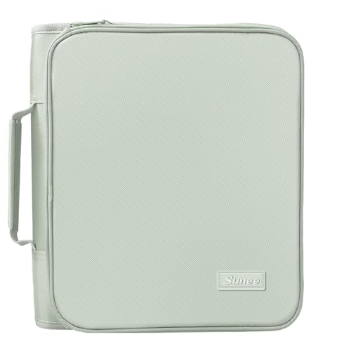 SUNEE Zippered Binder Bag with Handle, 2-Inch 3-Ring O-Ring, 500-Sheet Capacity, Includes Zip Pocket, 5-Tab Expanding File Folder, Multi-Pocket Organizer Binder for Middle School, Sage Green - color: Sage Green