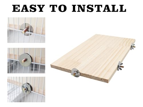 Large Bird Perch, Wooden Platform, Bird Playground, Parakeet Shelf Stand Platform, Bird Perches for Cage, Cage Accessories for Parrots, Rats, Chinchillas, Hamsters, Squirrels, Sugar Gliders