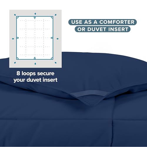 Bare Home Duvet Insert Comforter - King/California King - Goose Down Alternative - Ultra-Soft - Premium 1800 Series - All Season Warmth - Bedding Comforter (King/Cal King, Dark Blue) - color: 04 - Dark Blue, size: King/Cal King