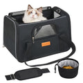 SMOUATOU Cat Carrier, Dog Carrier, Cat Bag Carrier, Cat Travel Carrier, Soft-Sided and Scratch-Proof mesh Cat Bag Pet Carriers, Travel Puppy Carry, Pet Home(Black) - color: Black