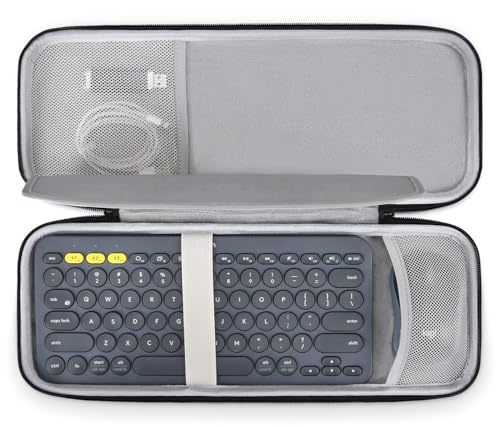 Hard Keyboard Carrying Case for Logitech Pebble Keys 2 K380s & Logitech K380 Bluetooth Keyboard Case + M350 Pebble Mouse Combo, Wireless Keyboard Shockproof Protective Travel Bag, Black - size: Logitech K380