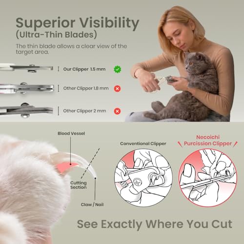 Necoichi Purrcision Stainless Steel Cat Nail Clipper, Made in Japan (Gray) - style: Gray