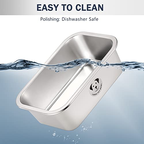 Stainless Steel Dog Bowls for Large Dogs, 0.85 Gallons High Capacity Metal Food Dog Bowls Extra Large Water Bowl for Dogs - size: 0.85 Gallons
