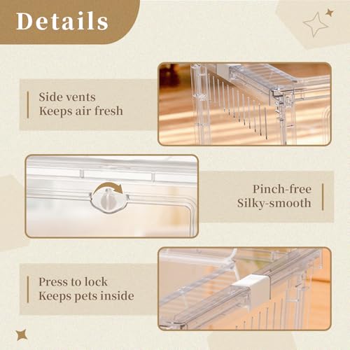 Hamster Cage Panoramic High Playhouse Adventure Habitat | 470 Sq In cozy retreat floor, 6.5 In deep burrowing tray, fits large 11 In wheel - size: 27.6"L x 17.0"W x 15.4"H