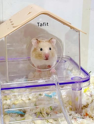 TUTU&LELE Starry Sky Hamster Hideout with Plush Cushion for Dwarf Hamsters (Coffee) - color: Coffee