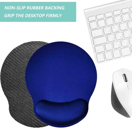 Mouse Pad with Wrist Support, Ergonomic Mouse Pad with Memory Foam Wrist Rest Cushion, Non-Slip Rubber Base Gaming Mice Pad for Home Office Computer Laptop, Blue - color: Blue