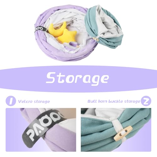 Cat Tunnel, Large Indoor Durable Collapsible Interactive Cat Tube with Peek-A-Boo Hole, Hanging Toys, and Crinkly Paper Lining - Cute Tunnel for Cats, Kittens, Puppies & Rabbits, Purple - color: PurpleBlue