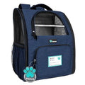 PetAmi Dog Backpack Carrier Airline Approved Cat Pet Puppy Bag, Navy | Ideal for Small Medium Large Pet up to 18 lb, 2 Side Entry Structured No-Collapse Frame, Ventilated Bookbag for Hiking Travel - color: Heather Navy