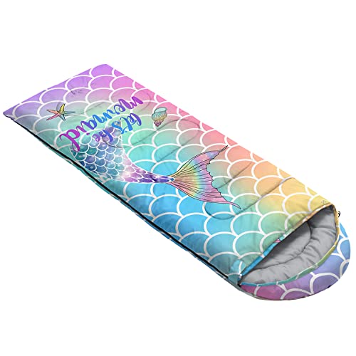 QOOMO Camping Sleeping Bags,3 Season Warm & Cool Weather,Lightweight,Waterproof Sleeping Bags for Adults & Kids,Traveling,and Outdoors,Camping Gear Equipment - color: Mermaid 5