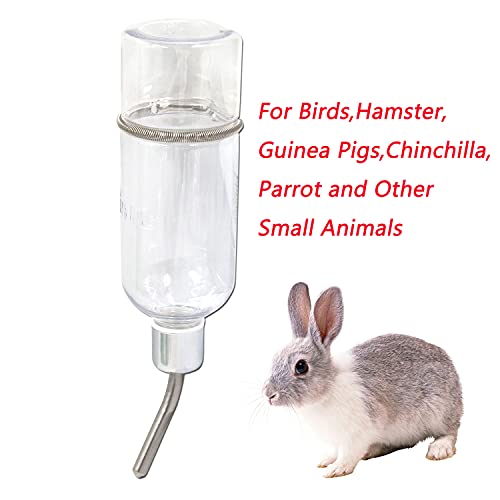 Semetall Pet Water Bottle 350ml/11.8oz | No Drip Hanging Automatic Water Feeder for Birds,Hamster,Guinea Pigs,Chinchilla,Parrot and Other Small Animals