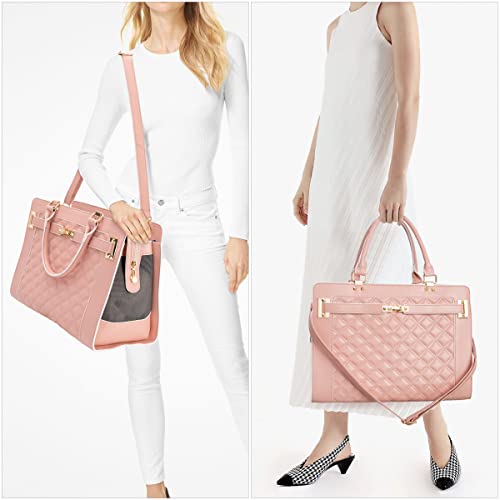 Fashion Pet Carrier Dog Cat Carrier Purse Soft-Sided Leather Handbag Pet Tote Bag for Small Dogs Puppy and Cats TSA Airline Approved - color: Pink