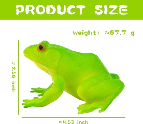 Artrpoy Reptile Figurine Soft Rubber Toy, Tropical Jungle Animals with Frog, TPR Super Stretch Toy for Kids, Perfect for Gifts, Party Favors, and School Projects (Frog) - style: Frog