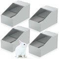 4 Pcs Galvanized Metal Rabbit Nesting Box Bunny Nest Hutch Hideout with Removable Acrylic Floor Breeding Natural Burrow Den Alternative for Rabbit Guinea Pigs Chinchillas (16 * 11.5 * 11.5 Inch) - size: 16"L x 11.5"W x 11.5"H