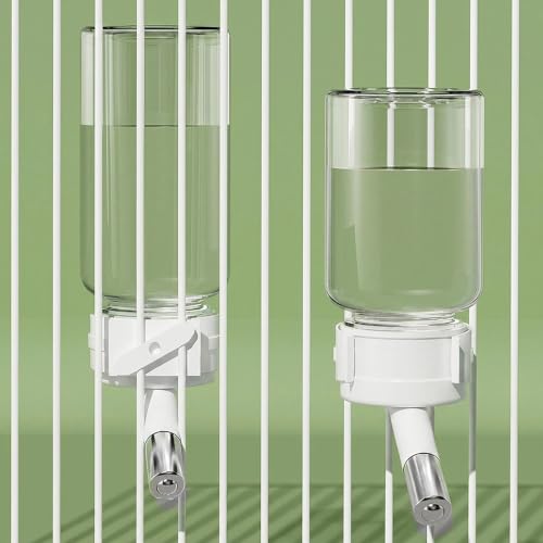 120ml No Drip Hamster Water Bottle, Wall Mounted Wire Cage Water Feeder with Adjustable Stand, Double Ball Leak Proof Small Pet Water Dispenser for Hamster Rabbit Hedgehog Gerbil Mice