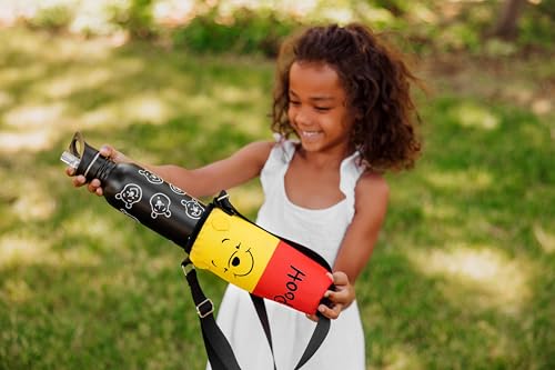 Picnic TIME Disney Shorts Bottle Cooler Tote, Insulated Water Bottle Holder with Adjustable Shoulder Strap for Travel Picnic Theme Parks, Fits 20 to 26 oz Bottles - color: Disney Winnie the Pooh - Red & Yellow