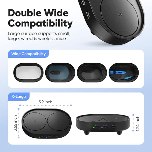 Undetectable Mouse Mover Jiggler, Adjustable Activity, Optional Shut-Off Timer, Random Movement Engine, No Software, Quiet & Undetectable Operation, USA Company (Dual Disc) - style: Dual Disc