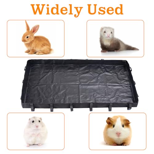 Guinea Pig Cage Bottom Tarp for C&C Grids Habitat Cage Panel, 47x24 inches Guinea Pig Cage Liner Base, Washable Small Animal Cage Bedding for Rabbits Hamsters Hedgehogs Ferrets Small Pets(No Cage)