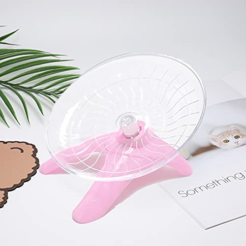 Hamster Flying Saucer Silent Running Exercise Wheel for Hamsters, Gerbils, Mice,Hedgehog and Other Small Pets Silent Running Wheel Hamster Wheel (Pink) - color: Pink