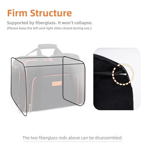 Cat Carrier,Portable Pet Carrier Bag for Cats and Small Dogs,Foldable Soft-Sided and Scratch-Proof mesh Cat Bag Pet Carriers,Airline Approved Pet Carrier,Pet Travel Carrier Up to 15 Lbs,Black - color: Black+