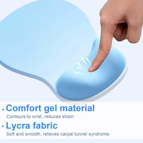 Ergonomic Mouse Pad with Gel Wrist Support, Comfortable Wrist Rest Mousepad with Non-Slip PU Base for Pain Relief, Desk, Home & Office(Sky Gradient) - color: Sky Gradient