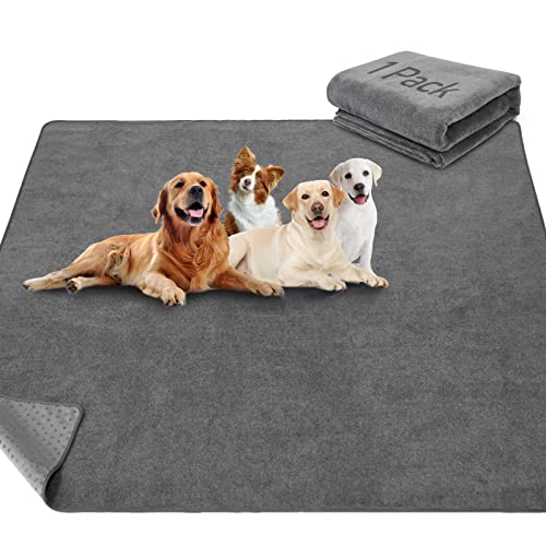 LOOBANI Washable Pee Pads for Dogs, 1 Pack Non-Slip and Leak-Proof,52"x82" | Super Absorbent Reusable Puppy Pads, Machine Washable, Extra Large Whelping Pads for Crate, Playpen, Floor, Housebreaking - size: 52"*82"(Pack of 1) Gray