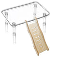 Hamster Platform Acrylic Small Animal Play Activity Resting Stand Climbing Cage Toy with Ladder for Dwarf Syrian Hamsters Gerbils Mice Sugar Glider - color: Transparent(1PCS)