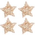 4 Pcs Natural Wicker Rattan Balls Rabbit Chew Toys – Heart-Shaped Bunny Molar Chew Toys for Hamsters, Small Animals, Chinchillas, Tooth Grinding, Pet Activity Toys, Dry Flower Balls for Wedding Decor