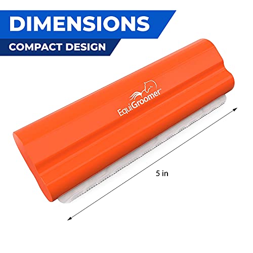 EquiGroomer 5-Inch Undercoat Deshedding Brush for Dogs & Cats, Orange | Best for dogs up to 100 lbs and cats of any size, short or long hair, stainless blade, no cutting or pulling - color: Orange, size: 5 Inch
