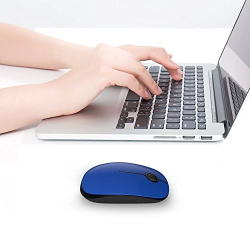 VssoPlor Wireless Mouse, 2.4G Slim Computer Laptop Mouse, Black Blue | Portable Mouse, Plug & Play USB Nano Receiver, Quiet Silent Optical Mice for Notebook, PC, Laptop, Computer, Windows, Mac - color: Black Blue